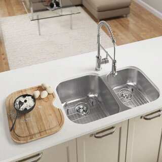 503 Offset Double Bowl Stainless Steel Sink
