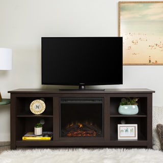 Media Console with Electric Fireplace in Espresso