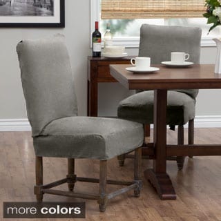 Tailor Fit Relaxed Fit Smooth Suede Short Dining Chair Slipcover (Set of 2)