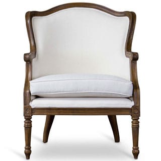 Baxton Studio Charlemagne Traditional French Accent Chair in Ash wood finish
