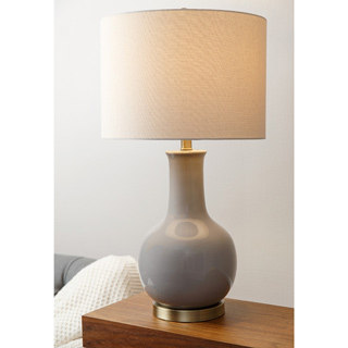 Abbyson Gourd Grey Ceramic Table Lamp