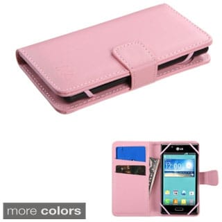INSTEN Universal Leather Wallet Phone Case Cover With Magnetic Flip For Alcatel Samsung ZTE Nokia Motorola LG HTC Kyocera