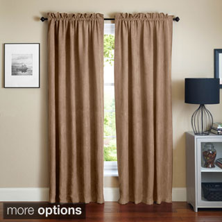 Blazing Needles 108-inch Microsuede Blackout Curtain Panel Pair