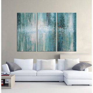 'Abstract 625' Hand-painted Oil Gallery-wrapped Canvas Art Set