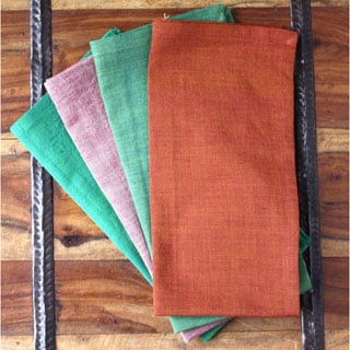 Set of 4 Garden Hand-woven Napkins (India)