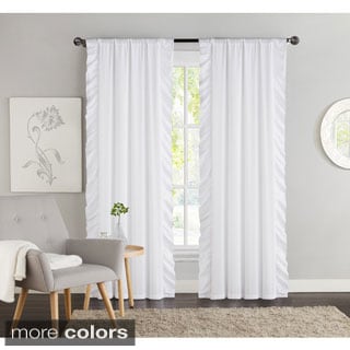 VCNY Amber Side Ruffle Blackout 84-Inch Curtain Panel Pair