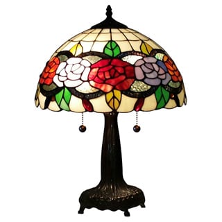 Amora Lighting Tiffany Style Floral 20-inch Table Lamp
