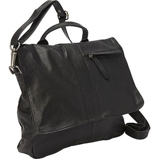 Sharo Black Soft Leather Crossbody Handbag