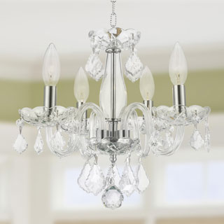 4-light with Clear Crystal Mini Chandelier Chrome Finish