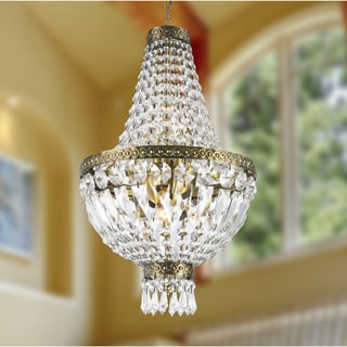 Empire 5-light Antique Bronze Finish with Full Lead Crystal Basket Mini Chandelier
