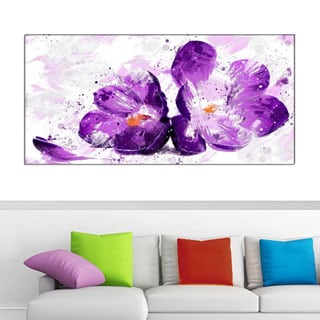 Design Art 'Blooming Purple Flower' 40 x 20 Canvas Art Print