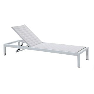 Jardin Ribbed Outdoor Chaise Lounge in All White