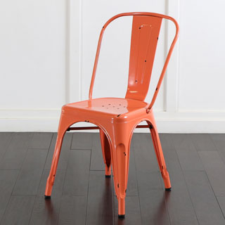 Metal Cafe Chair - Clementine Orange