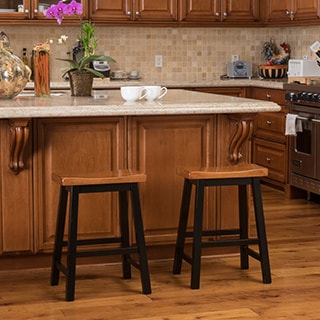 Pomeroy 24-inch Saddle Wood Counter Stool (Set of 2) by Christopher Knight Home