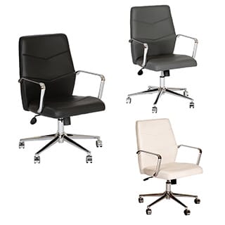Armen Living Viken Contemporary Office Chair In Leatherette and Chrome