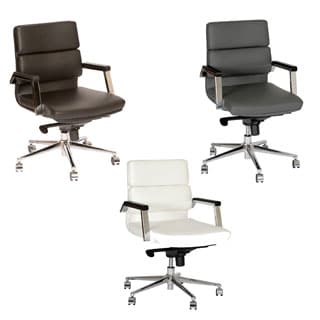 Armen Living Fabian Leatherette/ Chrome Modern Swivel Office Chair