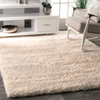 nuLOOM Soft and Plush Solid Thick Shag Ivory Rug (4' x 6')