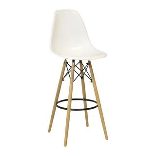 Eames Style Bar Stool with Wood Base