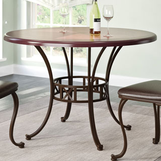 CorLiving Jericho Metal and Warm Stained Wood Dining Table