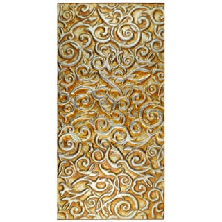 SomerTile 11.75x23.75-inch Firenze Embossed Panorama Champagne Glass Wall Tile