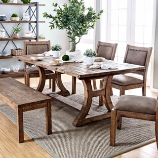Furniture of America Matthias Industrial Rustic Pine Dining Table