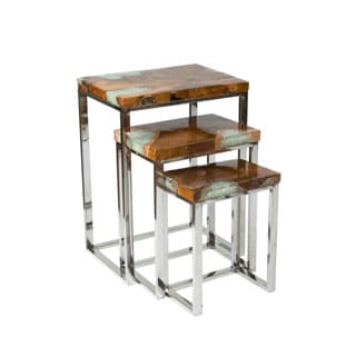 Crafted Home's Aiden Petrified Wood Nesting Table