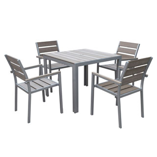 CorLiving Gallant Sun Bleached Grey 5-piece Outdoor Dining Set