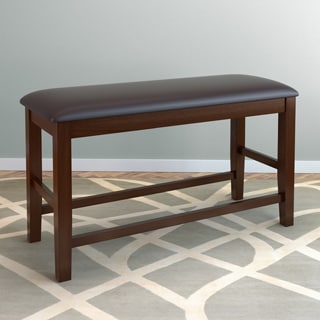 CorLiving Chocolate Brown Bonded Leather Counter Height Dining Bench