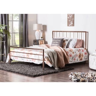 Furniture of America Hollander Contemporary Rose Gold Metal Bed