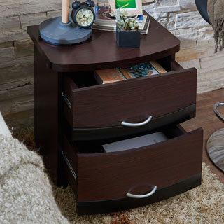 Furniture of America Kindred Modern Espresso 2-drawer Nightstand