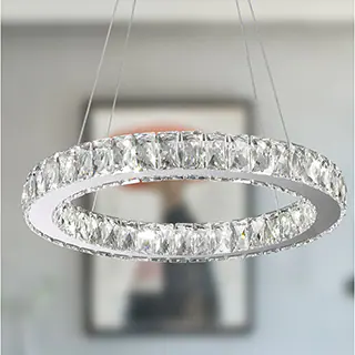 Galaxy 11-light LED Chrome Finish and Clear Crystal Circular Ring Chandelier