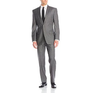 Calvin Klein Men's Xfit Two-Piece Grey Wool Slim-Fit Suit