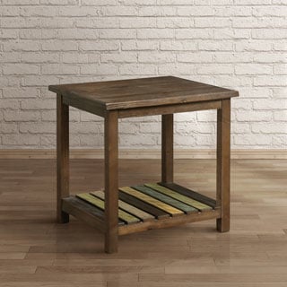 Furniture of America Katrine Country Style Slatted Brown Cherry End Table