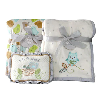 Nurture Owl and Nesting Birdies Blanket Gift Set