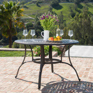 Alfresco Outdoor Cast Aluminum Circular Dining Table (ONLY) by Christopher Knight Home