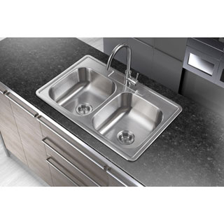 Winpro Top Mount Double Bowl Stainless Steel Kitchen Sink