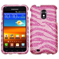 INSTEN Zebra Pink Diamante Phone Case Cover for Samsung Epic 4G Touch/ Galaxy S II