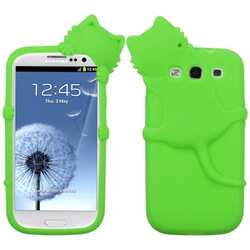 INSTEN Green Cat/ Peeking Pets Skin Phone Case Cover for Samsung Galaxy S III