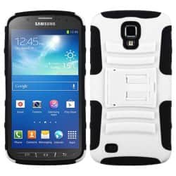 INSTEN White/ Black Phone Case Cover with Stand for i537 Galaxy S4 Active