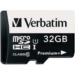 Verbatim 32GB PremiumPlus 533X microSDHC Memory Card with Adapter, UH