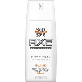 Axe White Label Dry Spray Antiperspirant, Island 3.8 oz