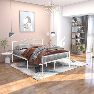 Link to White Metal Full Platform Bed with Headboard Similar Items in Bedroom Furniture