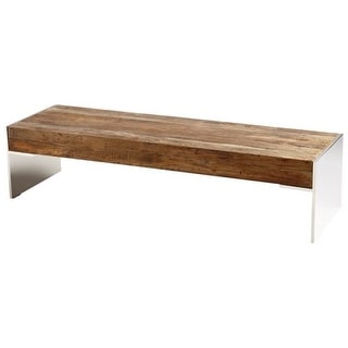Cyan Design Silverton Coffee Table Silverton 63.5 Inch Long Stainless Steel and Wood Coffee Table