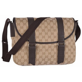 NEW Gucci Men's 374423 Beige Canvas GG Guccissima Crossbody Messenger Bag