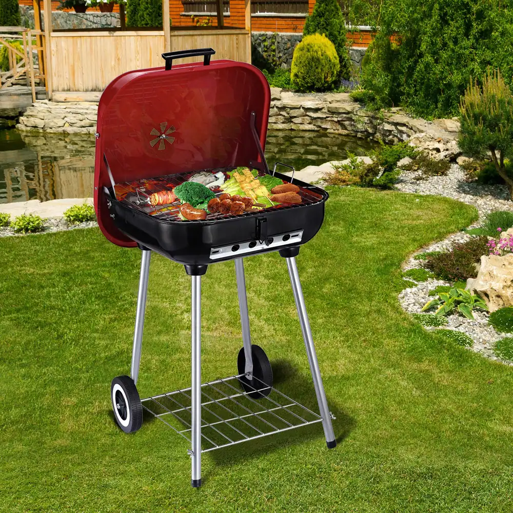 Outsunny Steel Portable Charcoal Barbecue Grill