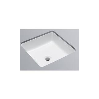 Mirabelle MIRU1616 16-1/4" Square Porcelain Undermount Bathroom Sink with Overflow