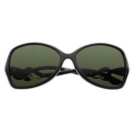 Zodaca Women Fashion 59-mm Polarized 100% UV UV400 Gold Flower Bent Arm Sunglasses