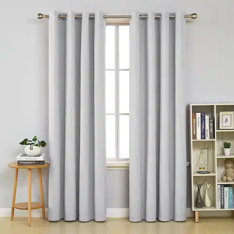 Deconovo Faux Linen Total Blackout with Coating Curtains