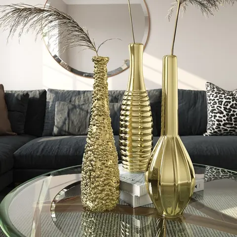 Tianna Gold Vases (Set of 3)