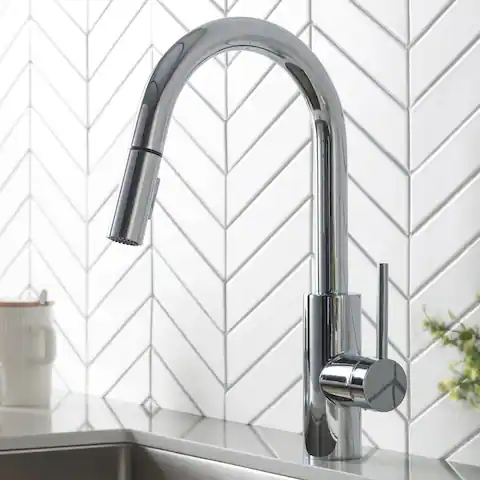 Kraus Oletto 2-Function 1-Handle 1-Hole Pulldown Kitchen Faucet